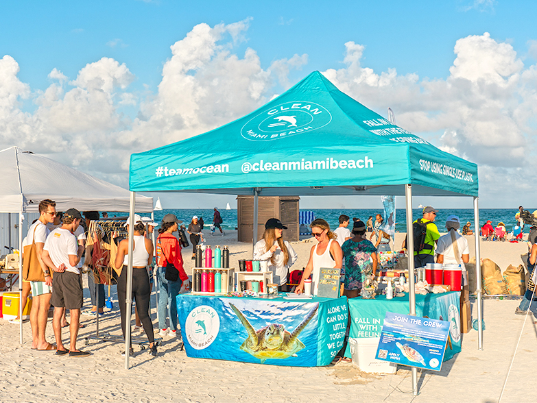 Clean Miami Beach 10x10 Custom Tent & Table Cover