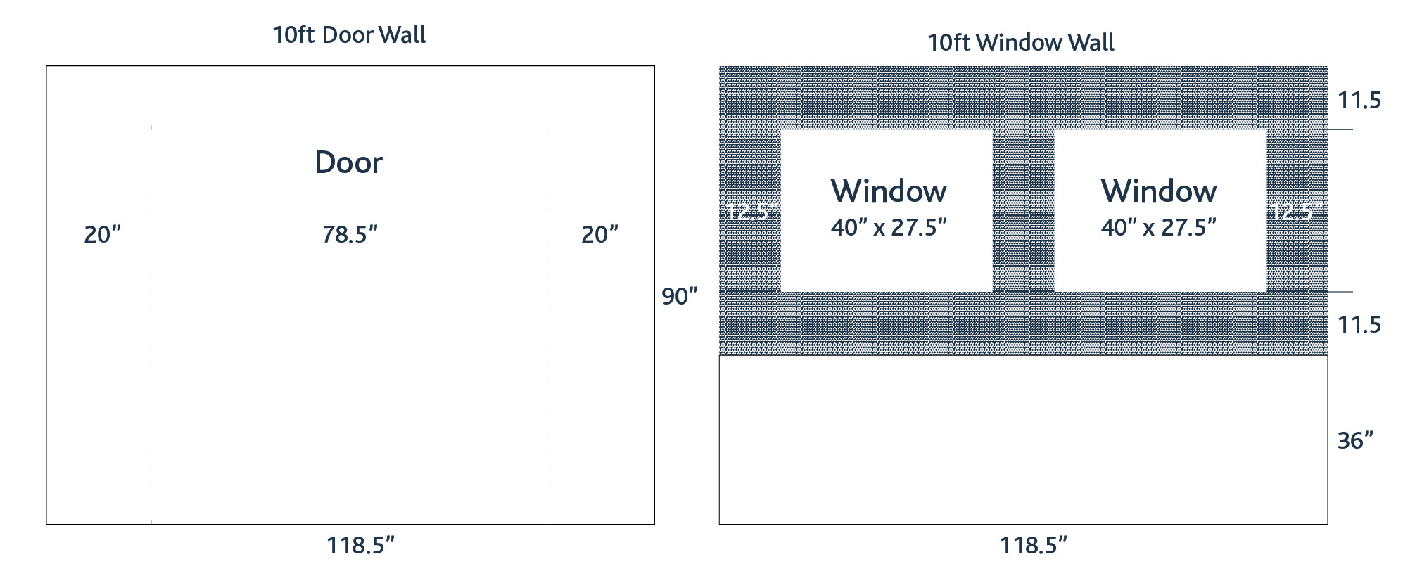 10ft Door & Window Measurements 