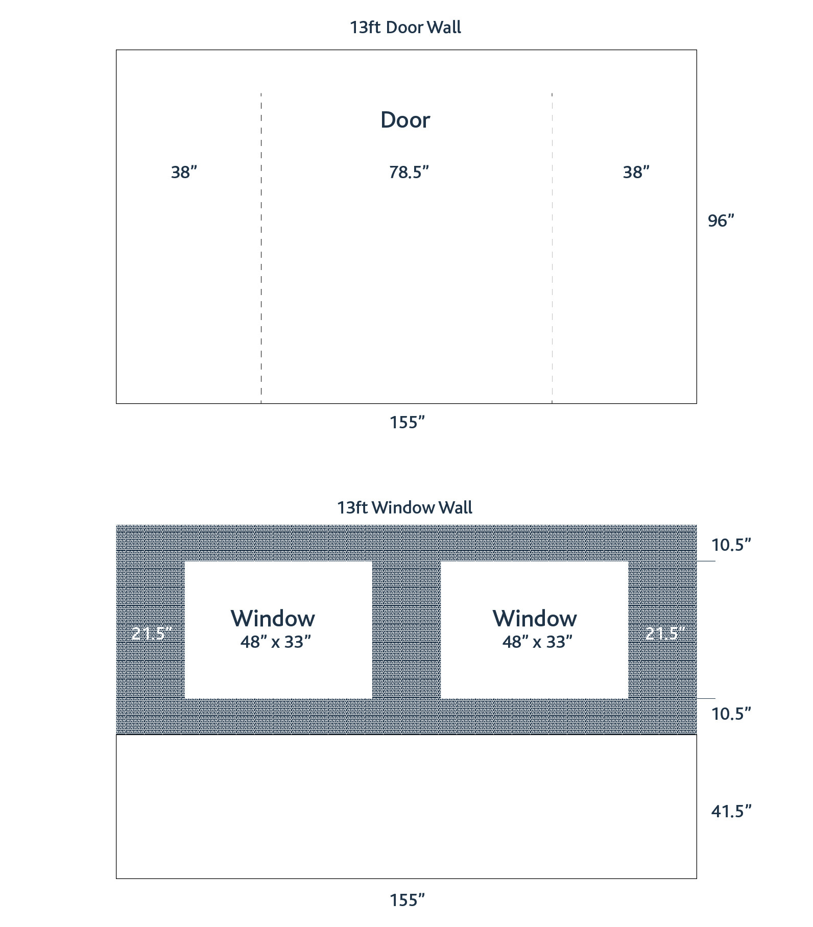 13ft Door & Window Measurements 