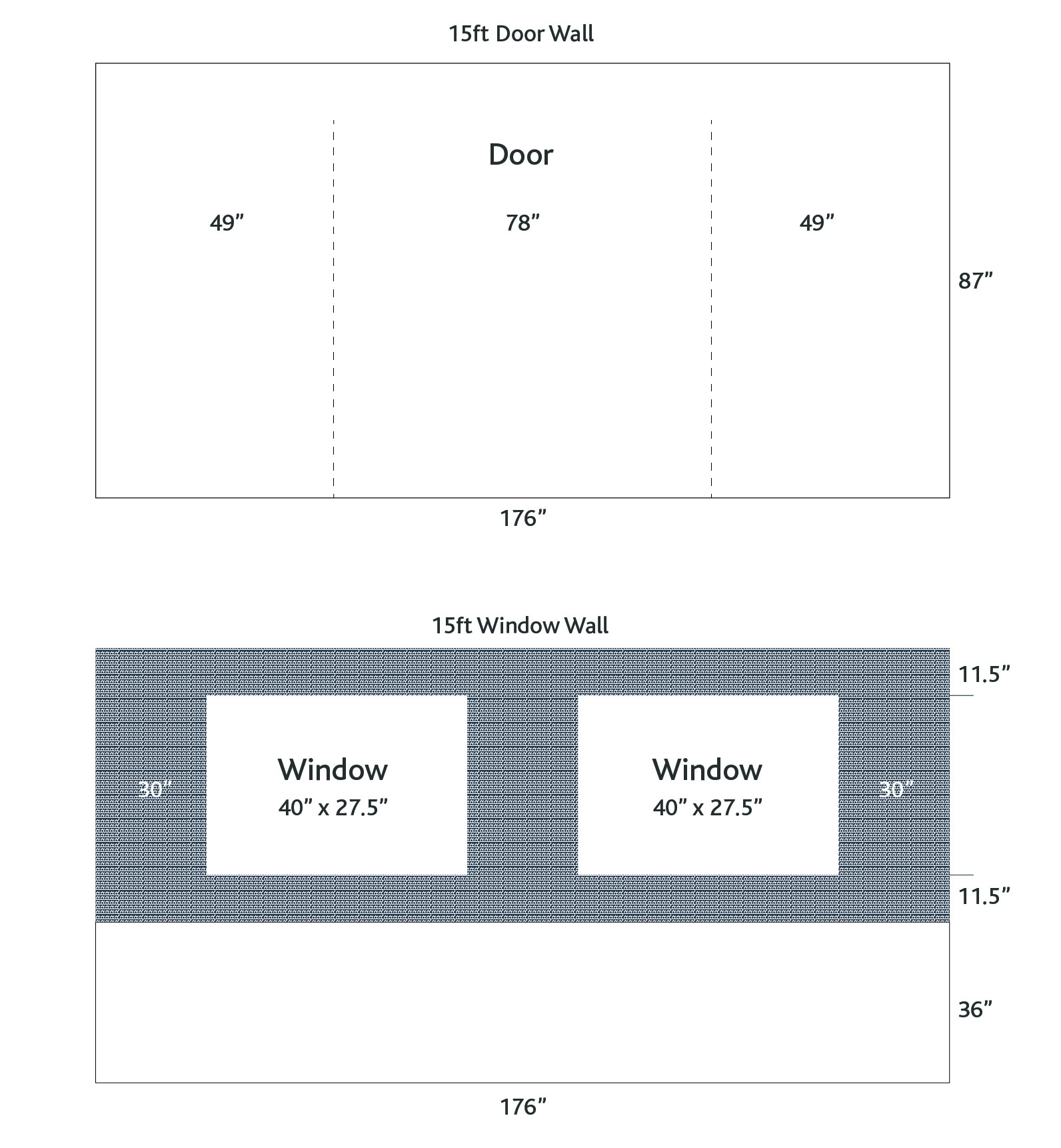 15ft Door & Window Measurements 