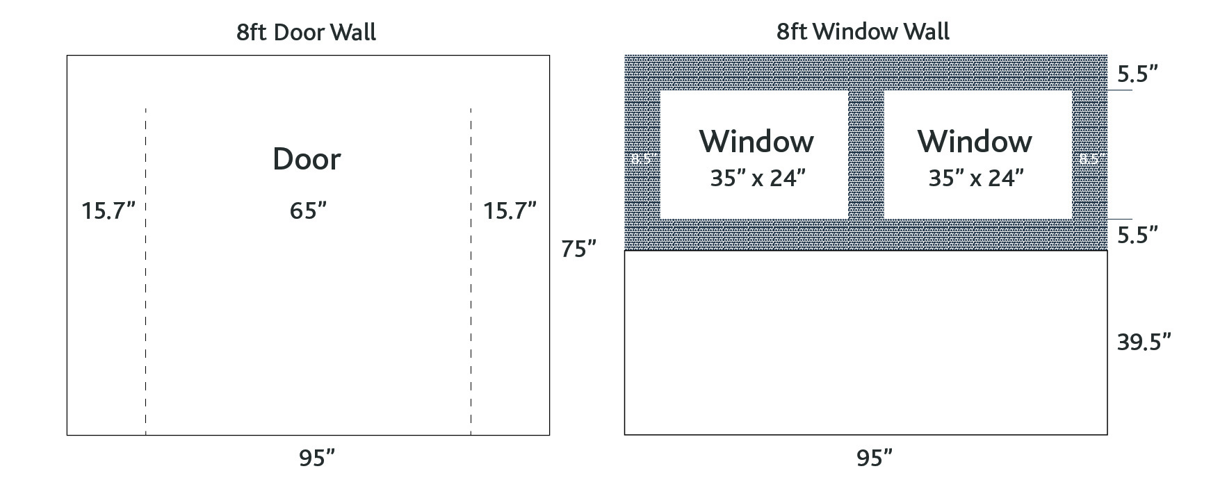 8ft Door & Window Measurements 